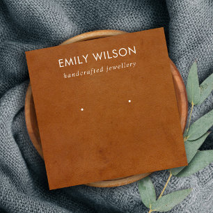 DE VISITE CARRÉ TEXTURE EN CUIR TANÉ ÉTUDIANT CARTE D'AFFICHAGE