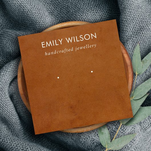 DE VISITE CARRÉ TEXTURE EN CUIR TANÉ ÉTUDIANT CARTE D'AFFICHAGE