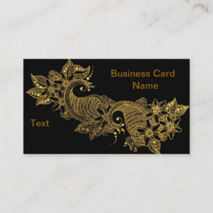 De Visite carte 24kt-Mehndi-floral-Business