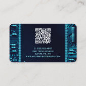 De Visite Carte à circuit bleu QR Code ingénieur électroniqu (Dos)
