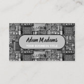 De Visite Carte à circuit imprimé à circuit imprimé noir et  (Devant)