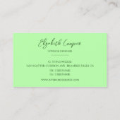 De Visite Carte À damiers Pastel Green (Dos)