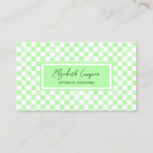 De Visite Carte À damiers Pastel Green