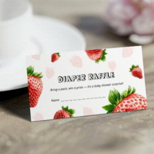 De Visite Carte à gaufre baby shower fraise