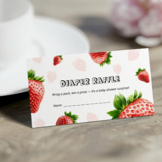 De Visite Carte à gaufre baby shower fraise