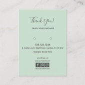 De Visite Carte à oreille Turquoise florale chic (Dos)