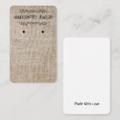 De Visite Carte à oreille verticale - Jute naturel- (Devant / Derrière)