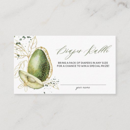 De Visite Carte à rabat Baby shower Avocado (Devant)