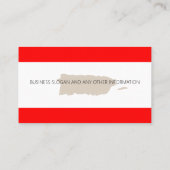 De Visite Carte à thème Porto Rico et bandes rouges (Dos)