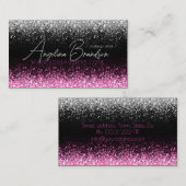 De Visite Carte Artiste maquillage parties scintillant blanc (Devant / Derrière)