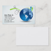 De Visite Carte avec globe pour les affaires internationales (Devant / Derrière)