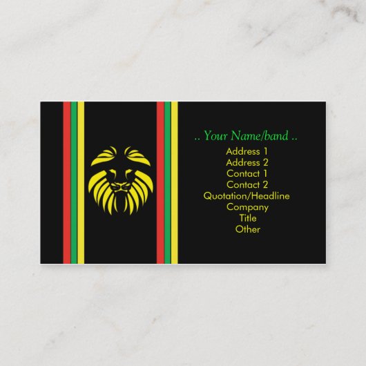 De Visite Carte B/Lion Reggae (Devant)