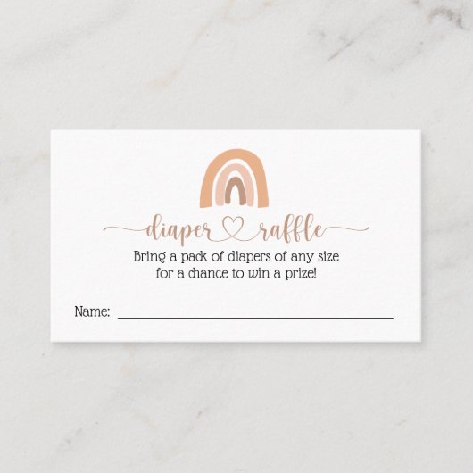 De Visite Carte Baby shower Boho Rainbow Diaper (Devant)