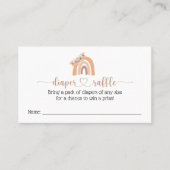De Visite Carte Baby shower chic Boho Rainbow Diaper Raffle (Devant)