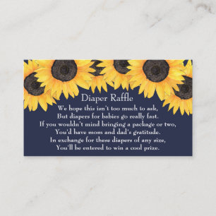 De Visite Carte Baby shower Sunflowers Blue Diaper