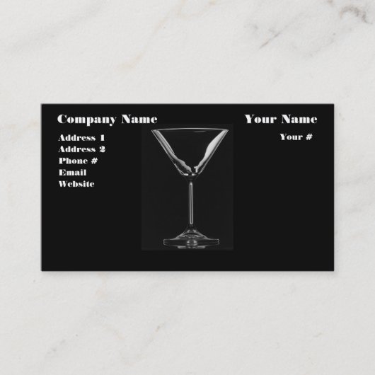 De Visite Carte Bar/Boisson (Devant)