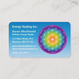 De Visite Carte Biz Flower of Life Starry Sky Roundé