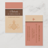 De Visite Carte Biz Perky Pineapple (Pêche) (Devant / Derrière)