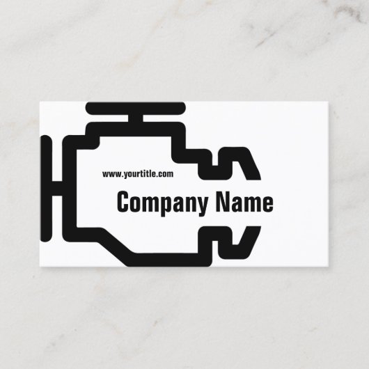 De Visite Carte blanche noire du service du moteur (Devant)