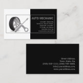 De Visite Carte blanche noire du service mécanique automatiq (Devant / Derrière)