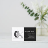 De Visite Carte blanche noire du service mécanique automatiq (Debout devant)
