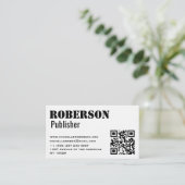 De Visite Carte blanche traditionnelle simple avec le code (Debout devant)