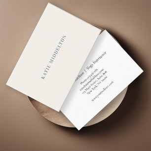 De Visite Carte bleue simple et beige