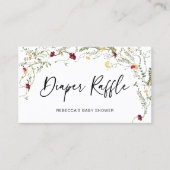 De Visite Carte Boho Fleur sauvage Diaper Raffin Enclôture (Devant)