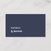 De Visite Carte Boho Navy Blue Terracotta Mariage (Dos)