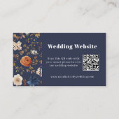De Visite Carte Boho Navy Blue Terracotta Mariage (Devant)