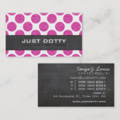 De Visite CARTE BOLD pois tableau noir chaud rose parties sc (Devant / Derrière)