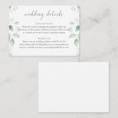De Visite Carte Budget Eucalyptus Green Mariage Détails (Devant / Derrière)