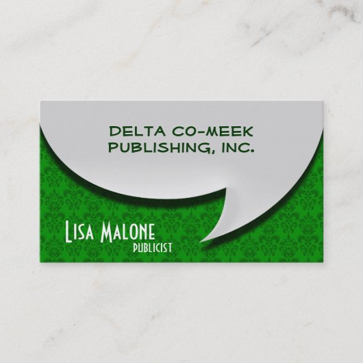 De Visite Carte bulle 3D Style vocal sur Damask (Devant)