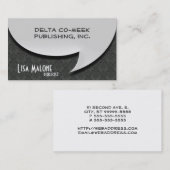 De Visite Carte bulle 3D Style vocal sur Damask (Devant / Derrière)