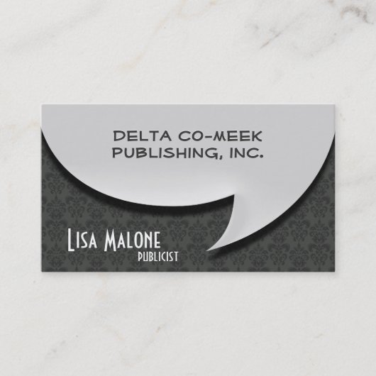 De Visite Carte bulle 3D Style vocal sur Damask (Devant)
