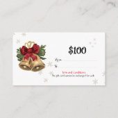 De Visite Carte cadeau $100 noël (Dos)