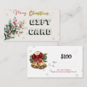 De Visite Carte cadeau $100 noël (Devant / Derrière)