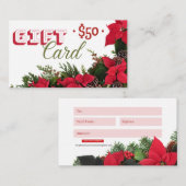 De Visite Carte cadeau $50 noël (Devant / Derrière)