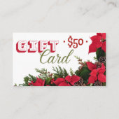 De Visite Carte cadeau $50 noël (Devant)