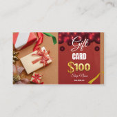 De Visite Carte cadeau d'affaires 100 $ (Devant)