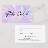 De Visite carte cadeau d'inspiration opale rose (Devant / Derrière)