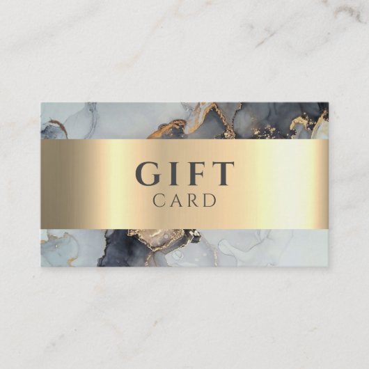 De Visite Carte cadeau Marble Elegant Blanc Faux Or Beauté (Devant)