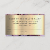 De Visite Carte cadeau Marble Elegant Blanc Faux Or Beauté (Dos)