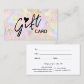 De Visite carte cadeau opale rose (Devant / Derrière)