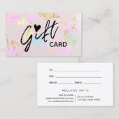 De Visite carte cadeau opale rose pâle (Devant / Derrière)