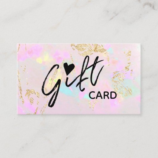 De Visite carte cadeau opale rose pâle (Devant)