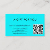 De Visite Carte Cadeau Personnalisée Moderne Turquoise Code (Dos)