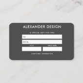 De Visite Carte cadeau Pink Serenity Design 6 (Dos)