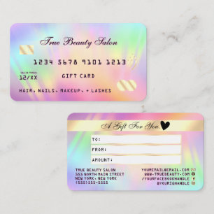 De Visite Carte cadeau Rainbow Holographic Iridescente Unico