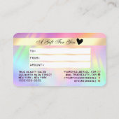 De Visite Carte cadeau Rainbow Holographic Iridescente Unico (Dos)